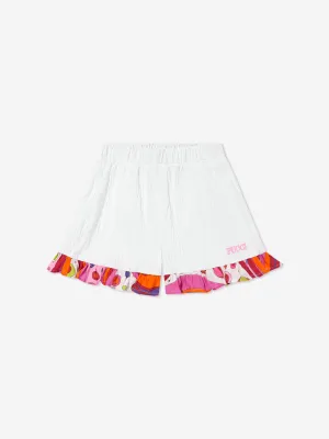 PUCCI Girls Seersucker Shorts in White