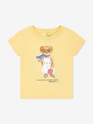 Ralph Lauren Baby Girls Polo Bear T-Shirt in Yellow