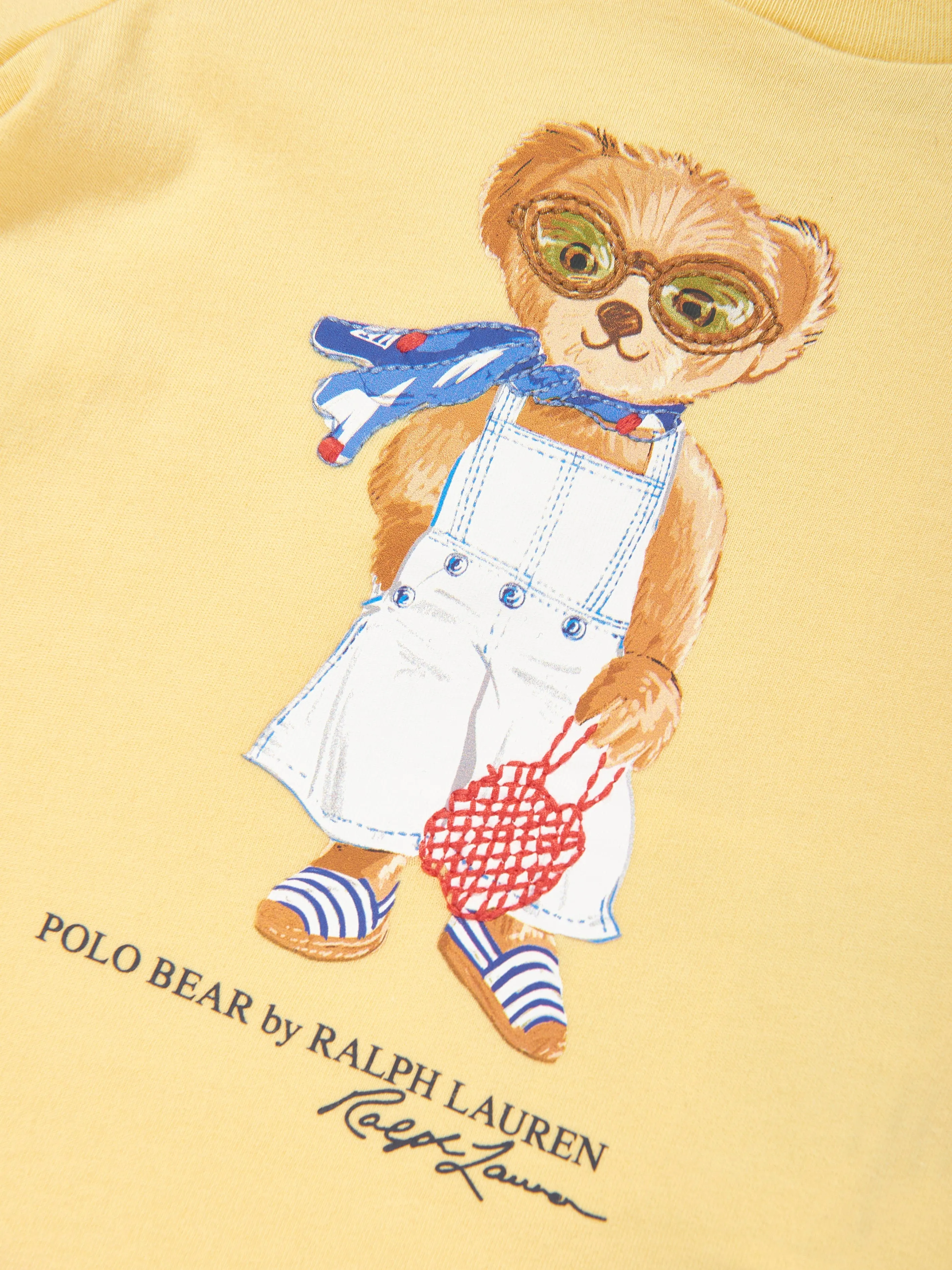 Ralph Lauren Baby Girls Polo Bear T-Shirt in Yellow