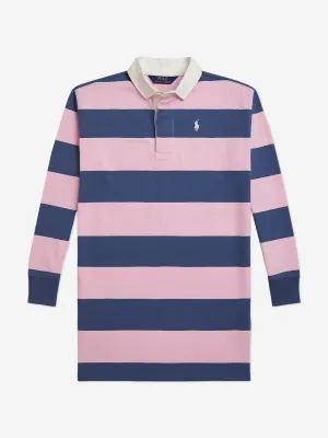 Ralph Lauren Girls Oversized Rugby Dress in Navy
