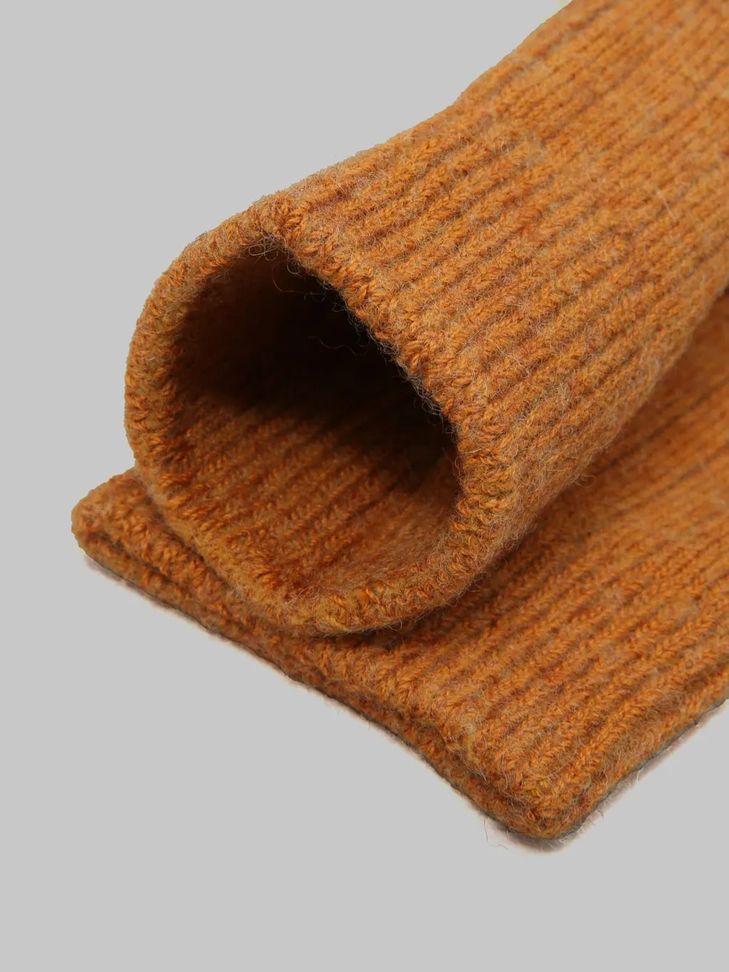 ROTOTO Cotton Wool Ribbed Crew Socks Gold