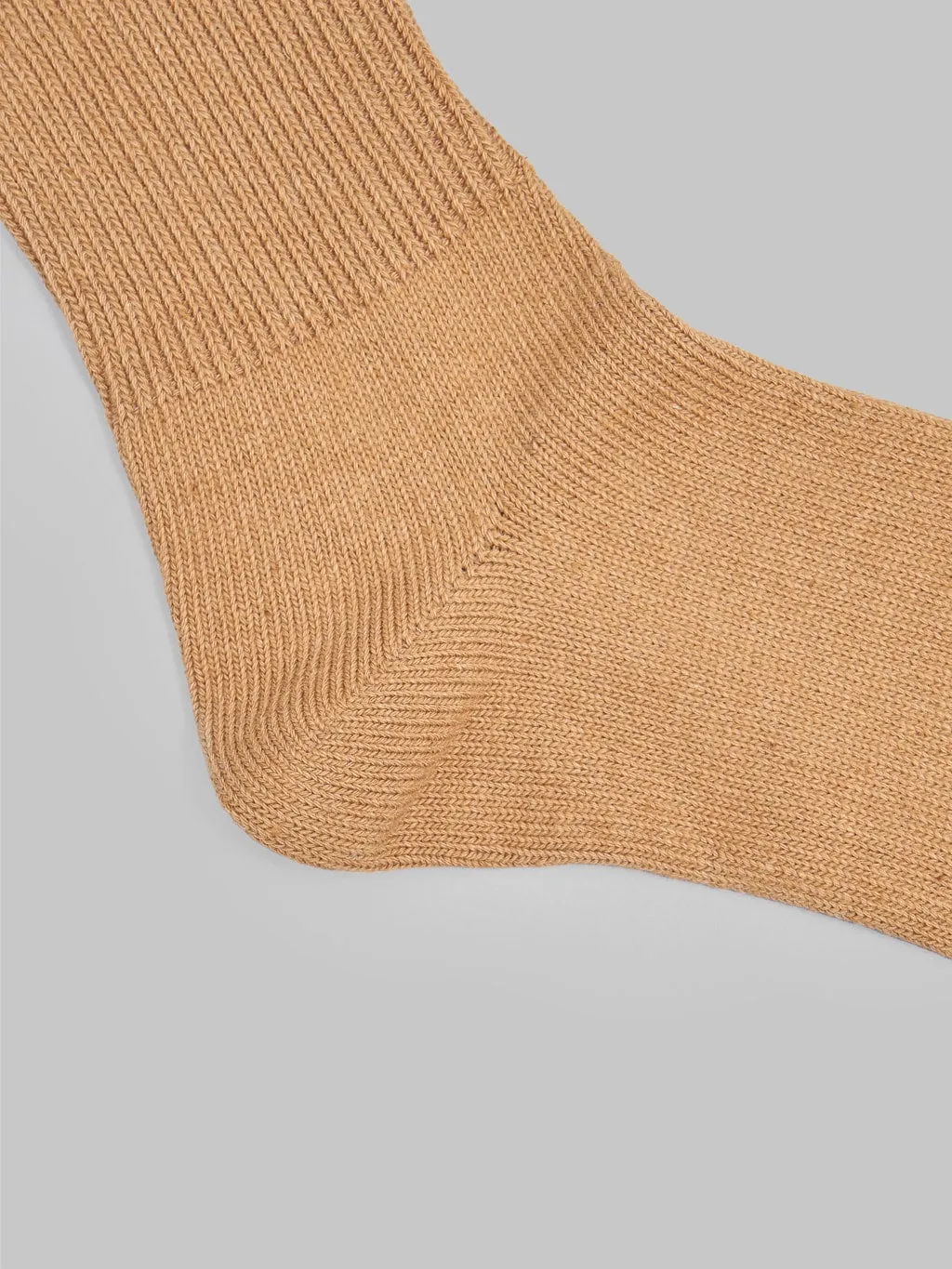 ROTOTO Organic Cotton Daily 3 Pack Ribbed Crew Socks Ecru/Brown