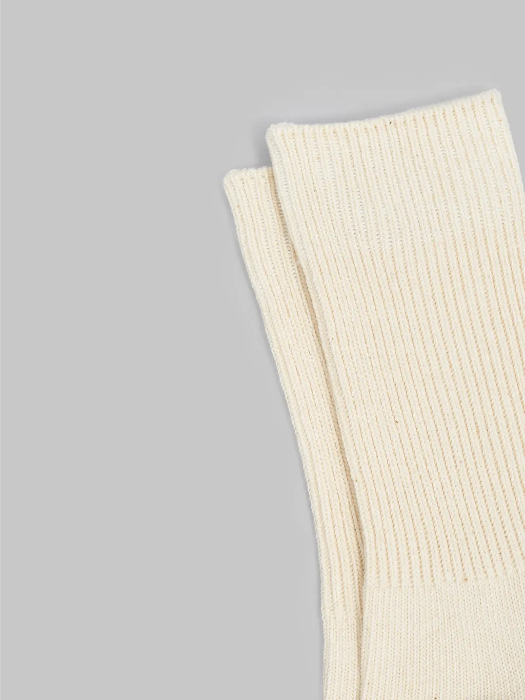 ROTOTO Organic Cotton Daily 3 Pack Ribbed Crew Socks Ecru/Brown