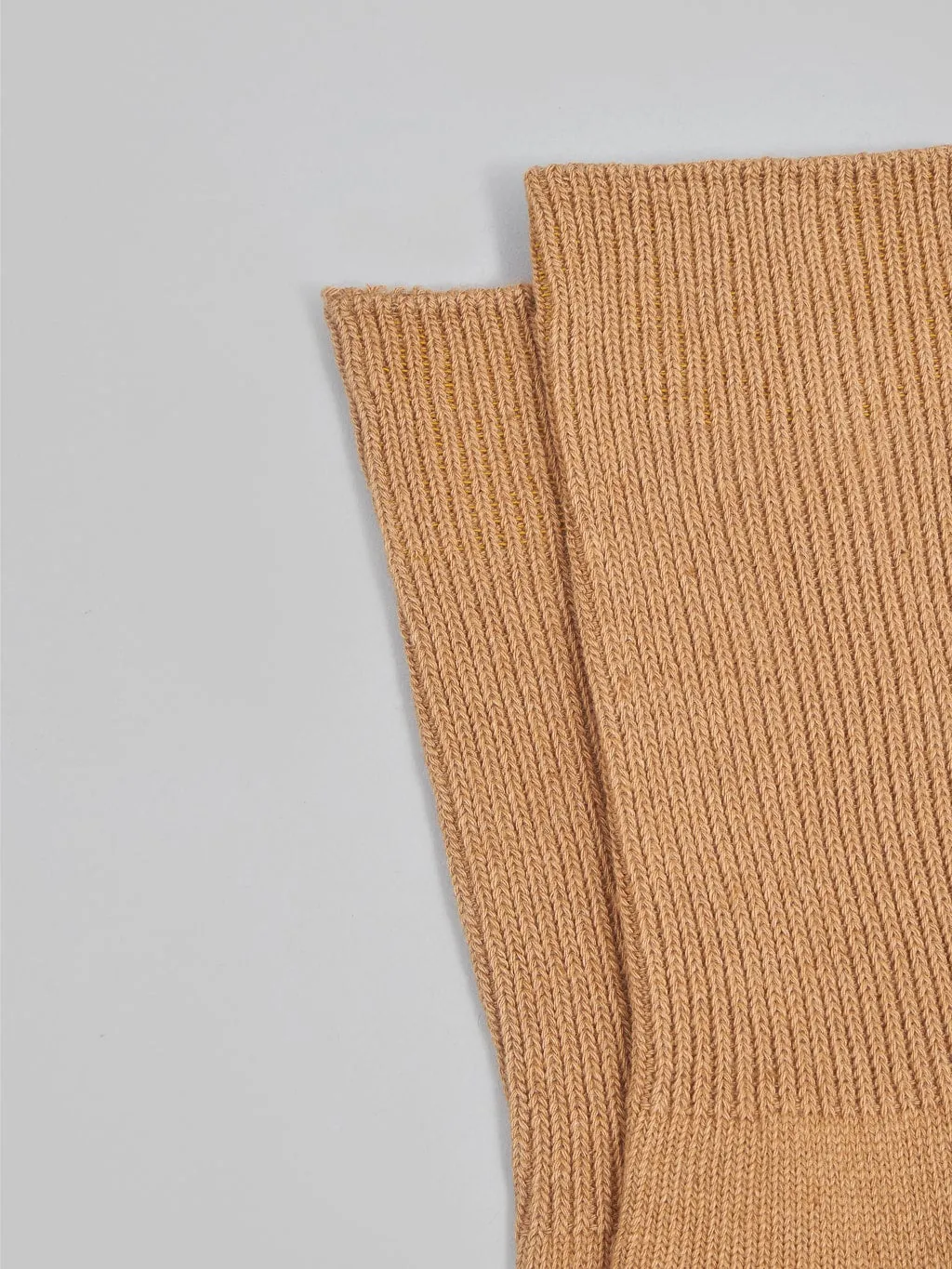 ROTOTO Organic Cotton Daily 3 Pack Ribbed Crew Socks Ecru/Brown