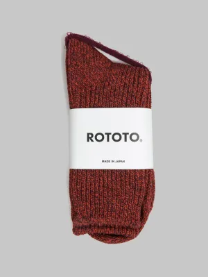 ROTOTO Recycled Cotton Marl Socks Bordeaux