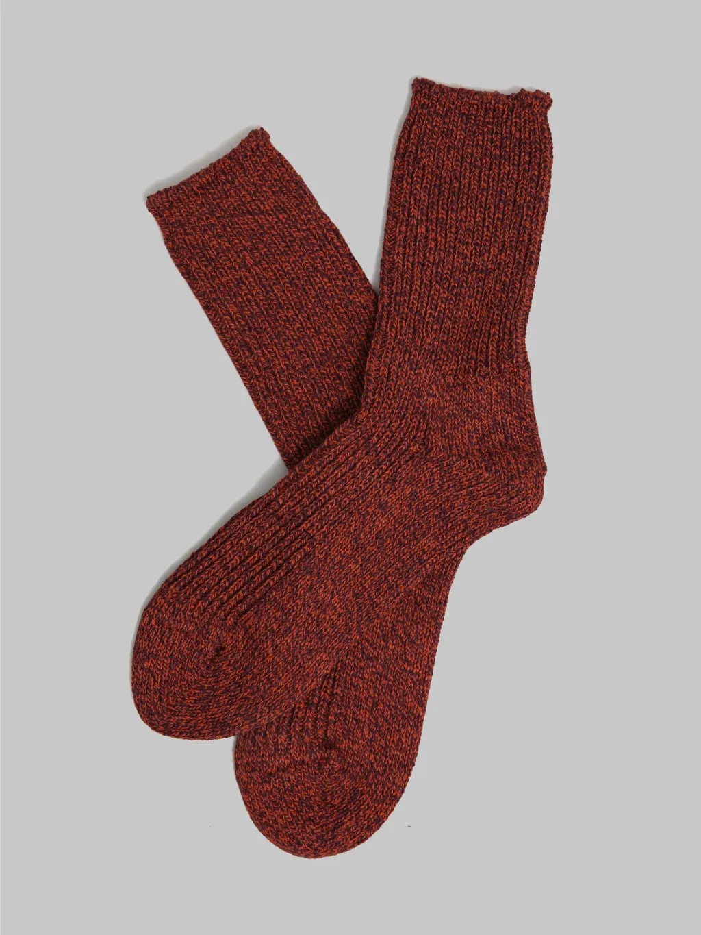 ROTOTO Recycled Cotton Marl Socks Bordeaux