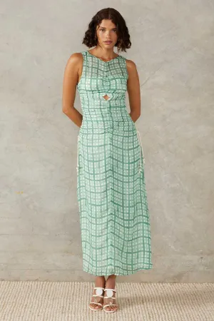 Seaside Check Midi Dress