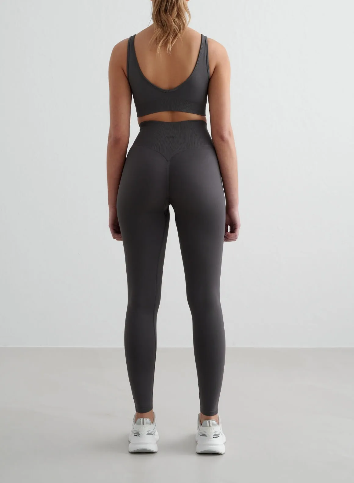 Shadow Grey Shape Seamless Tights & Deep Cut Bra Set