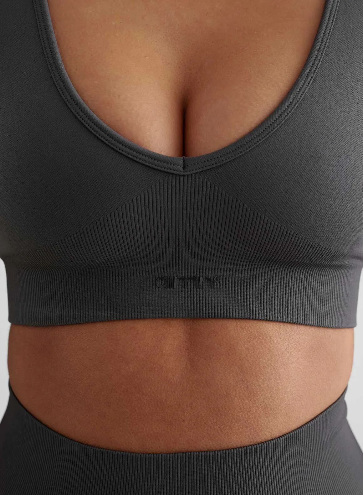 Shadow Grey Shape Seamless Tights & Deep Cut Bra Set