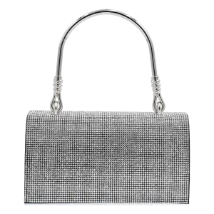 Silver Rhinestone Black Base Foldover Handbag
