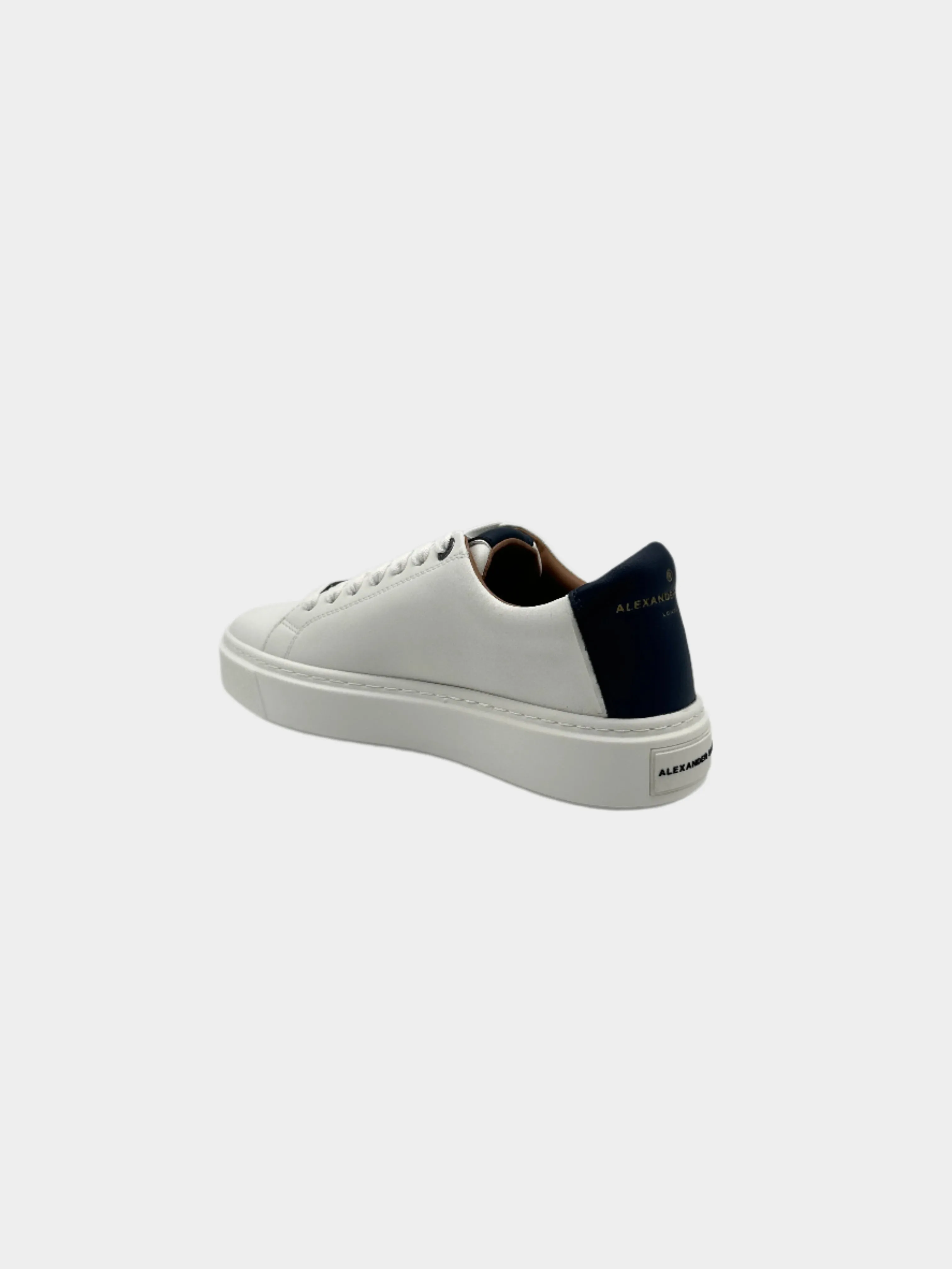 Sneakers London In Pelle Bianca Con Dettagli Blu