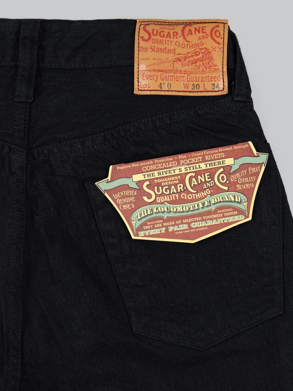 Sugar Cane Type III 13oz Black Denim Slim Jeans
