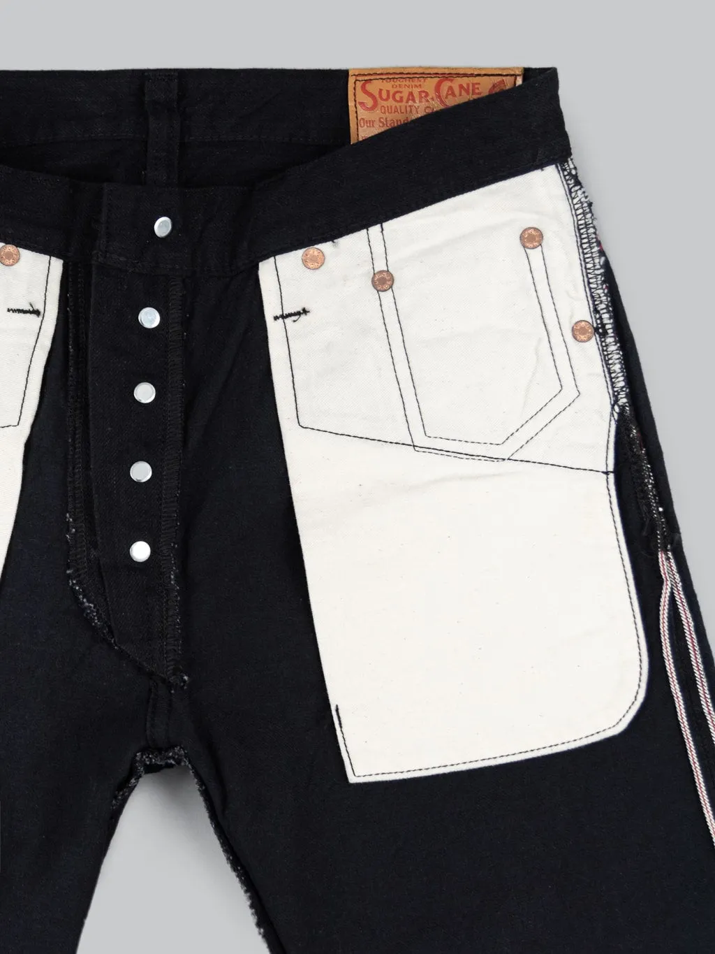 Sugar Cane Type III 13oz Black Denim Slim Jeans