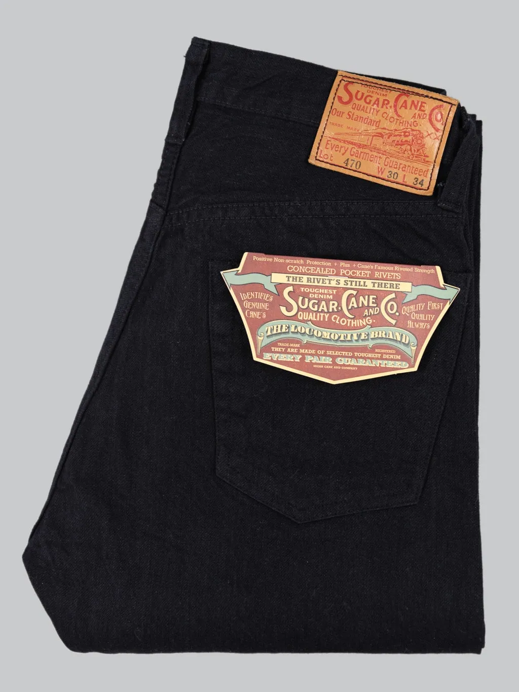 Sugar Cane Type III 13oz Black Denim Slim Jeans