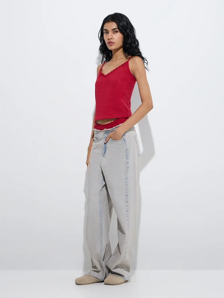 Superstar Red Cotton-Blend Camisoles - Pack of 2