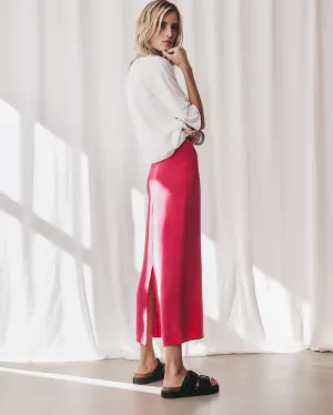 The Pink Long Cupro Skirt