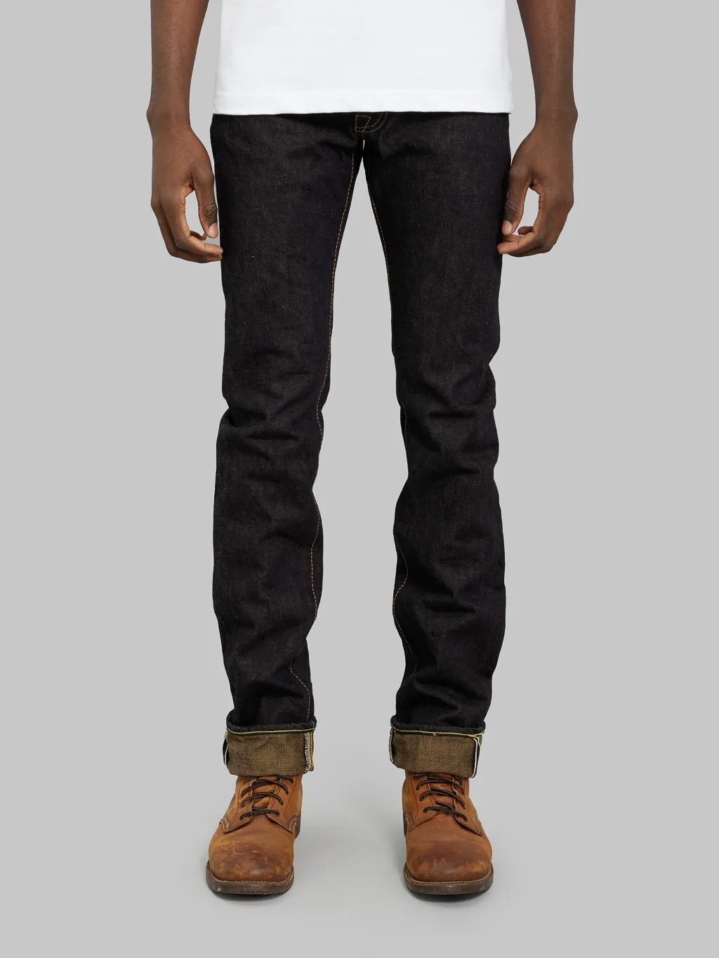 The Strike Gold 2105 Brown Weft Slim Straight Jeans