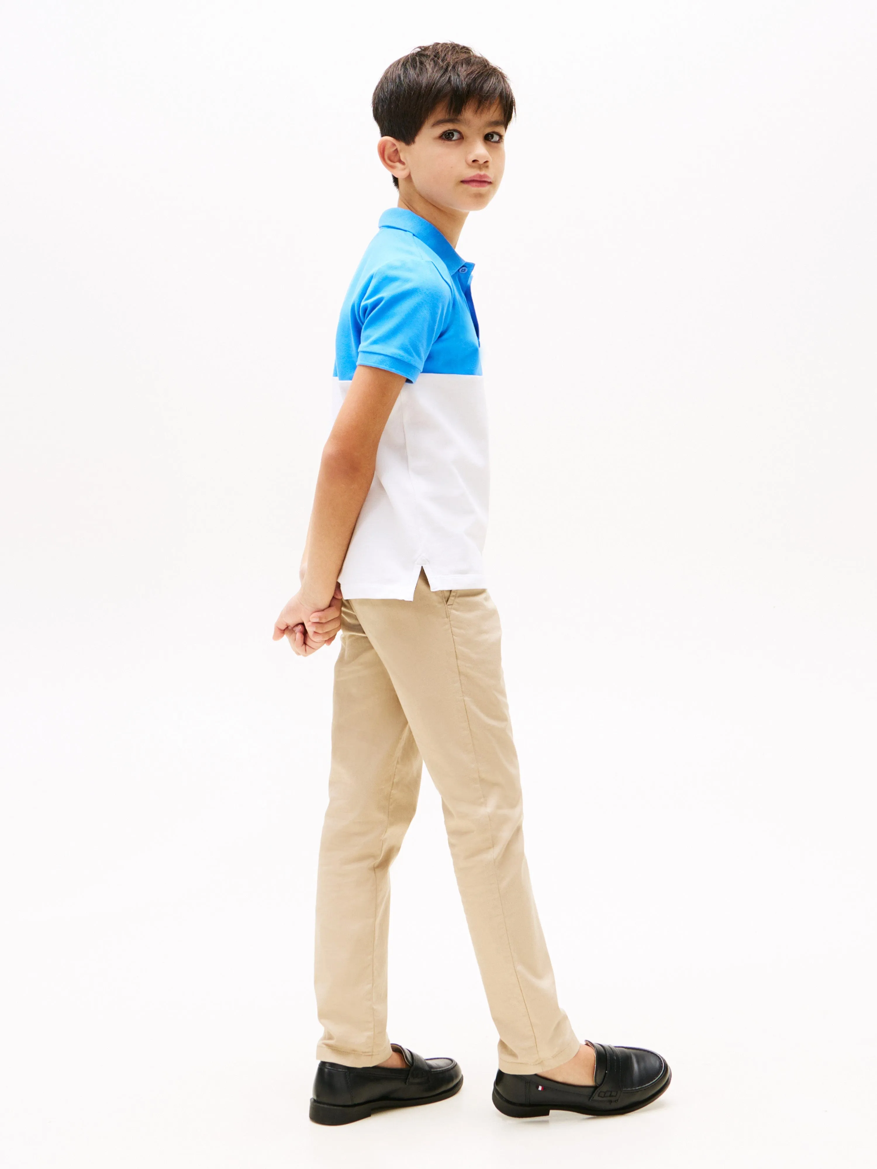 Tommy Hilfiger Boys Colourblock Polo Shirt in Blue