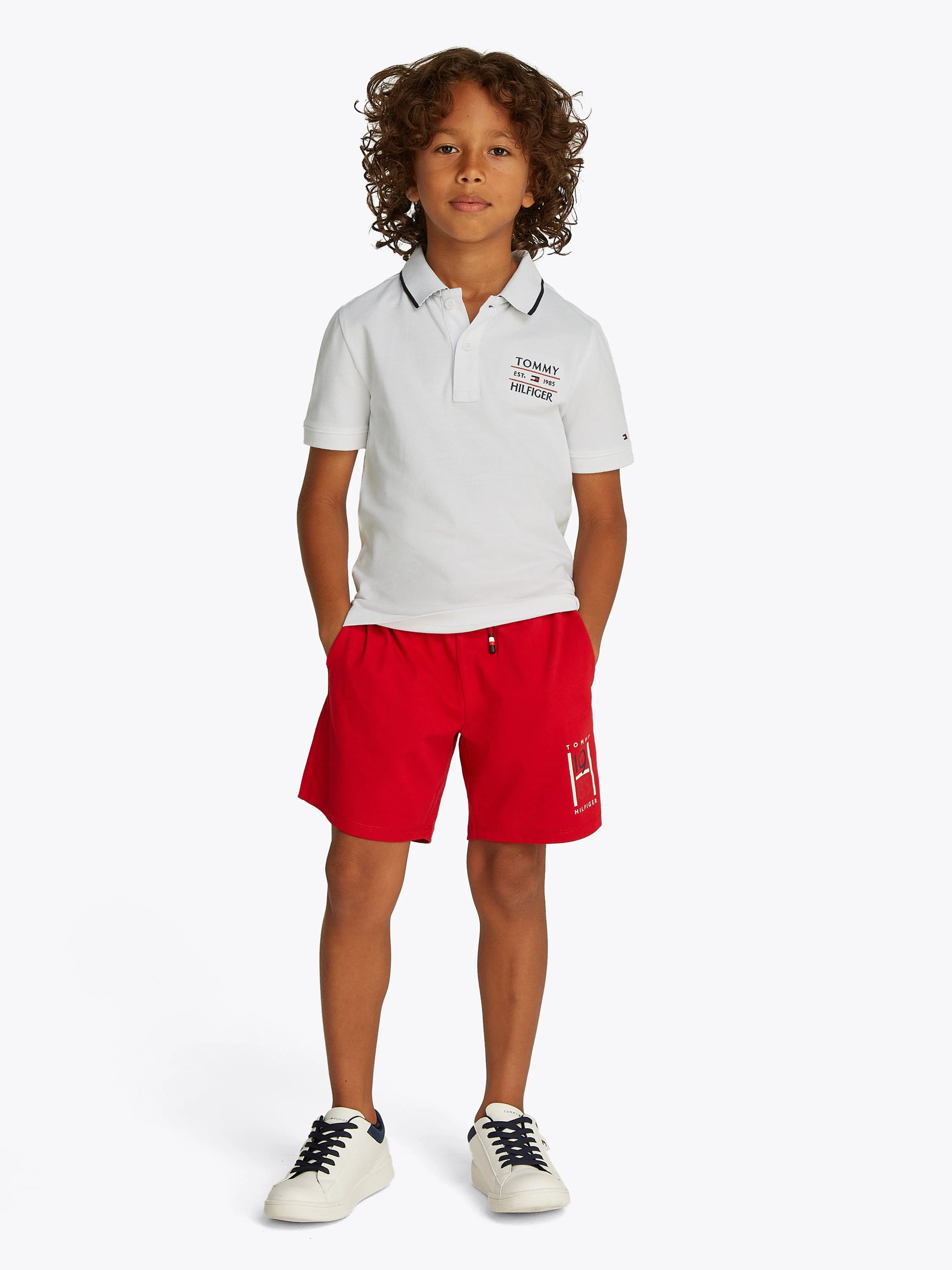 Tommy Hilfiger Boys Flag Polo Shirt in White