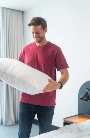 USA Standard Size SOFT density LOW profile Pillow 95% White Premium Polish Goose Down German Batiste TE100