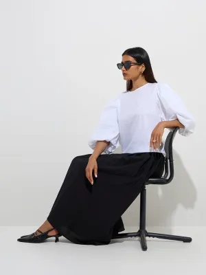 Wardrobe White Bow-Detailed Cotton Top