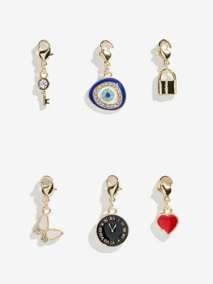 Westside Accessories Multicolour Lock and Key Charms Set - Pack of 6