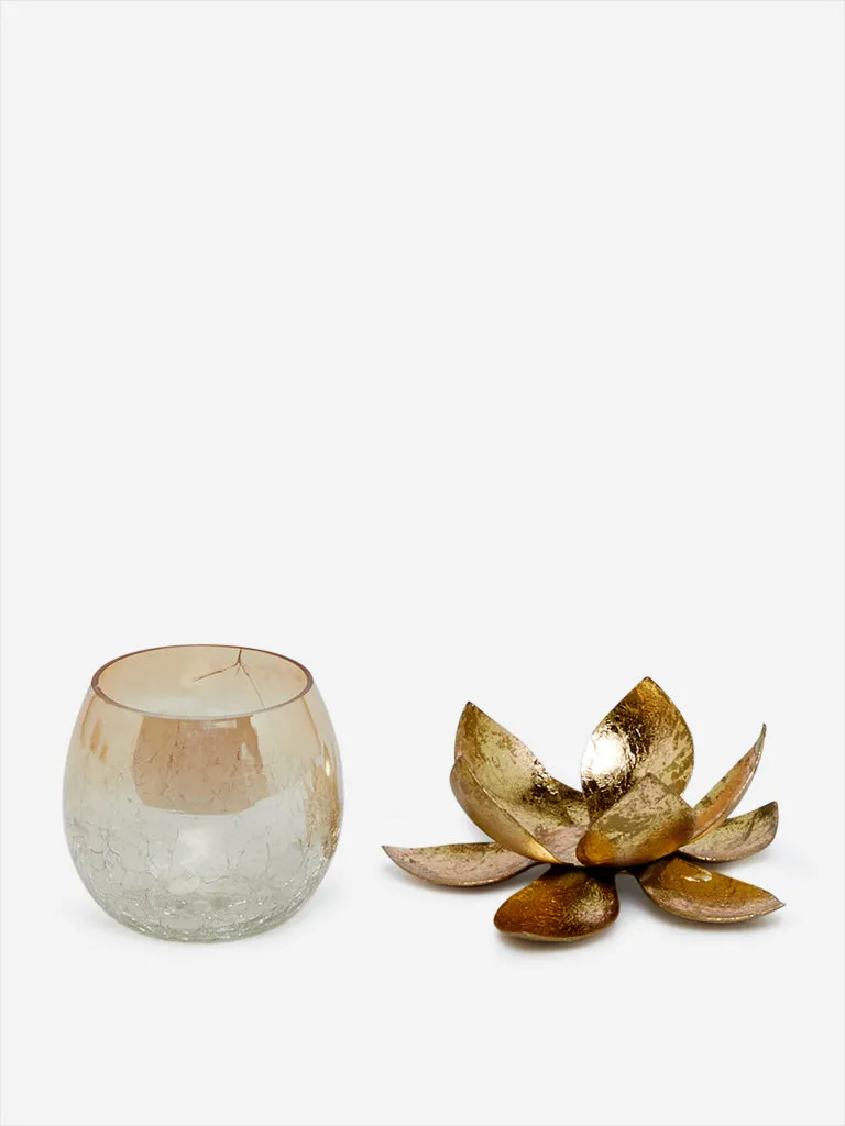 Westside Home Gold Lotus Candle Stand