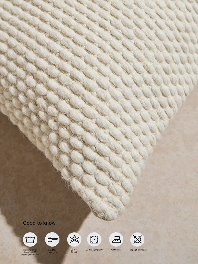 Westside Home Off-White Woven-Textured Cushion Cover