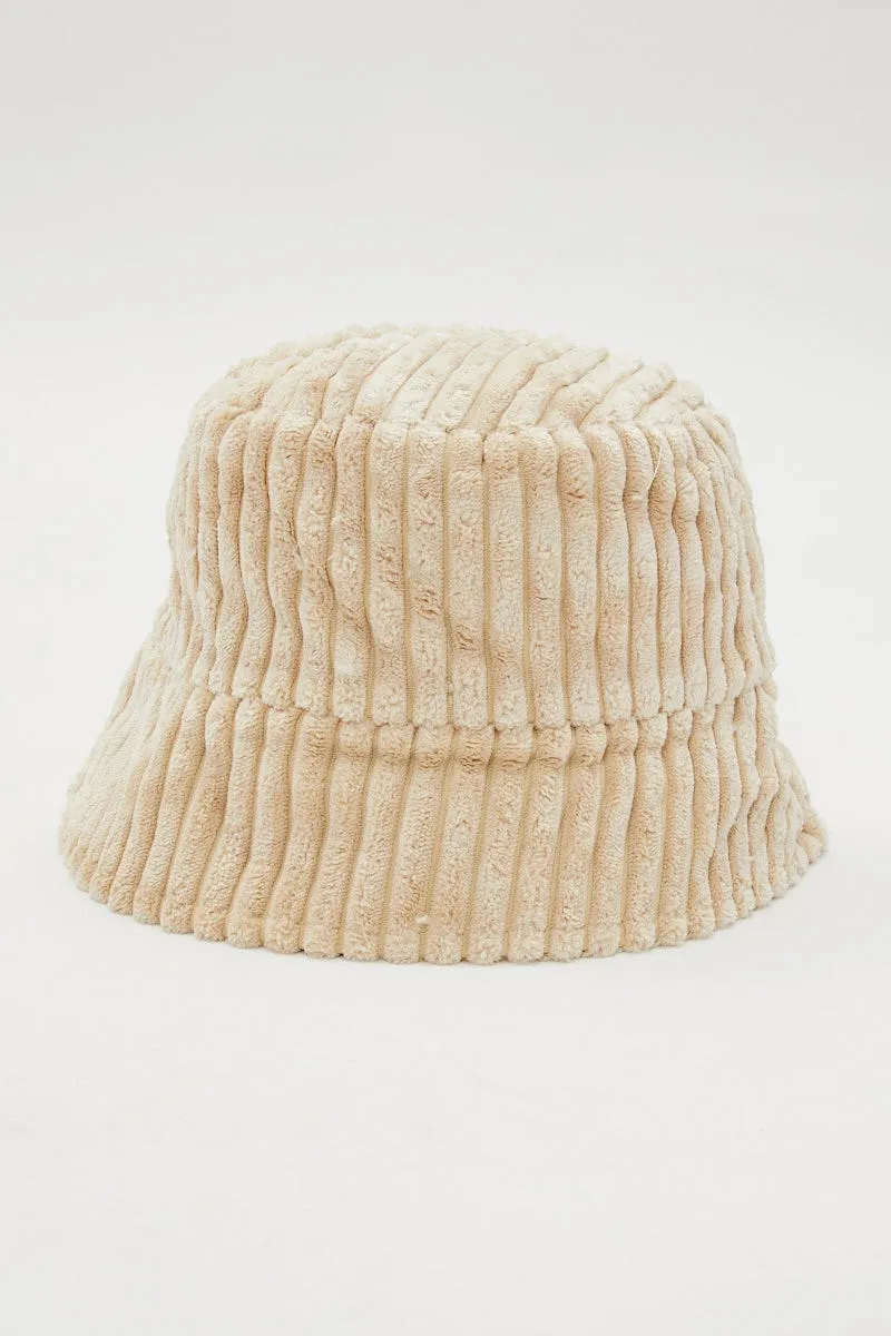 White Chunky Cord Bucket Hat