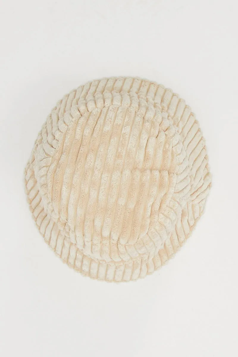 White Chunky Cord Bucket Hat