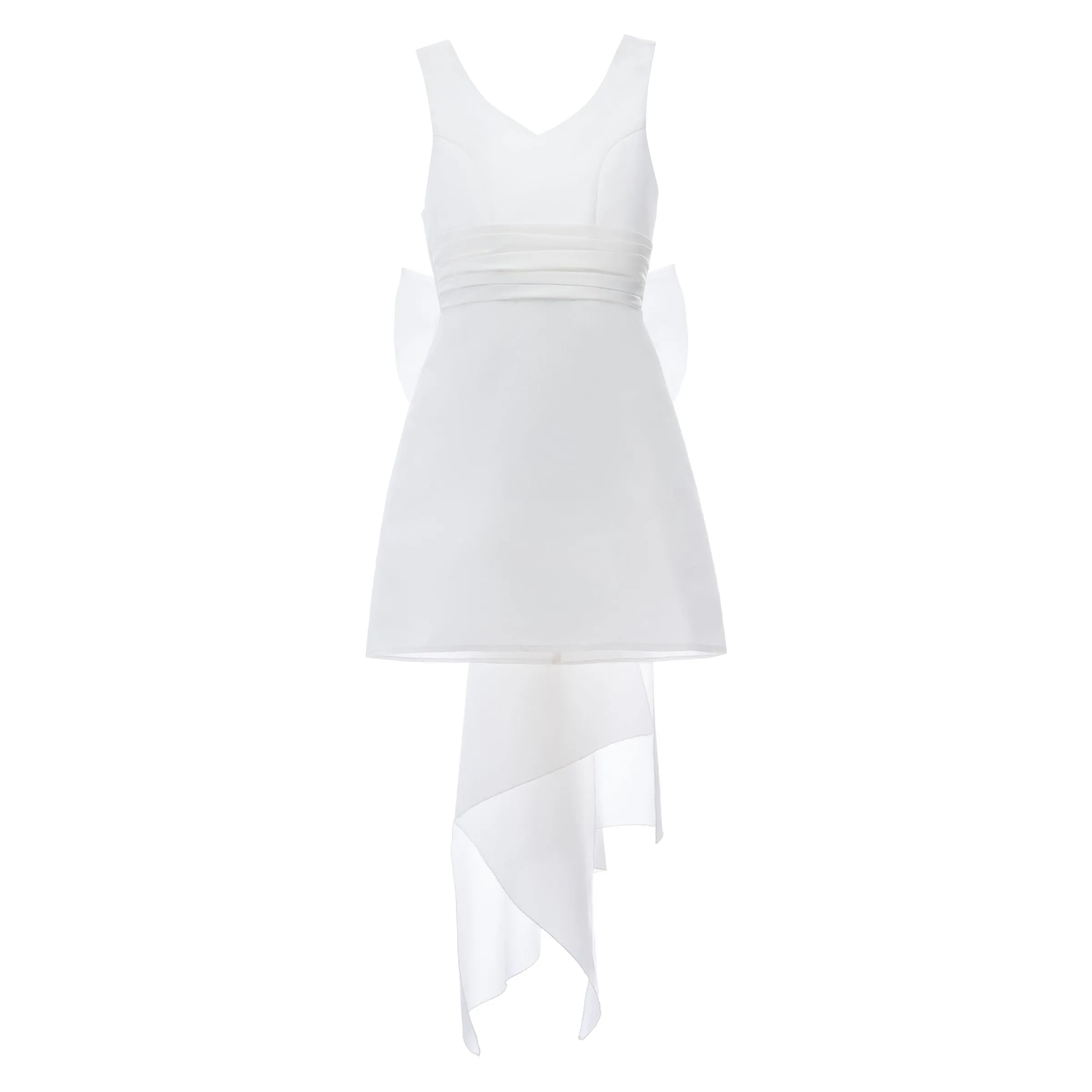 White Isabel Back Bow Dress
