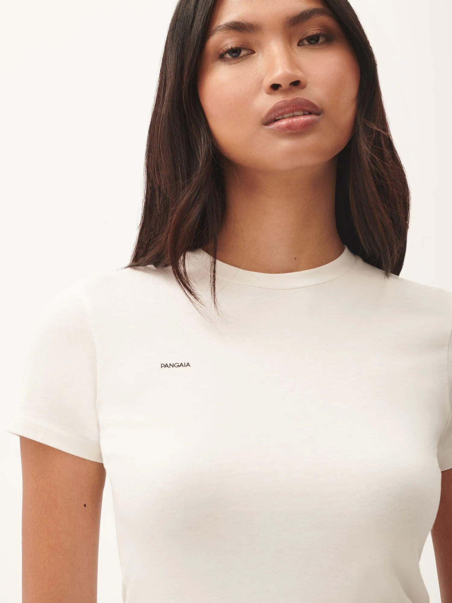 Womens 365 Cotton-Stretch T-shirt—Off-White