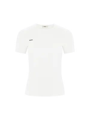 Womens 365 Cotton-Stretch T-shirt—Off-White