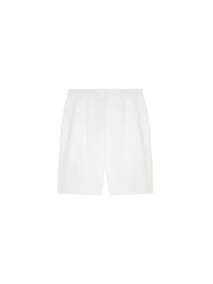 Womens Aloe Linen Long Shorts—off-white