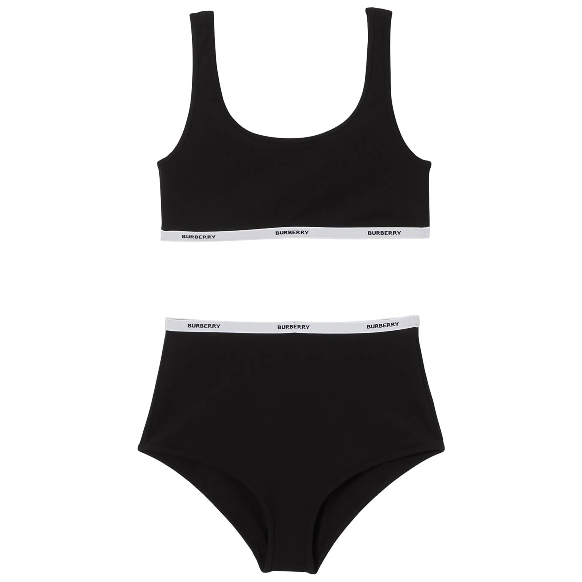 Womens Burberry Black Logo Bikini