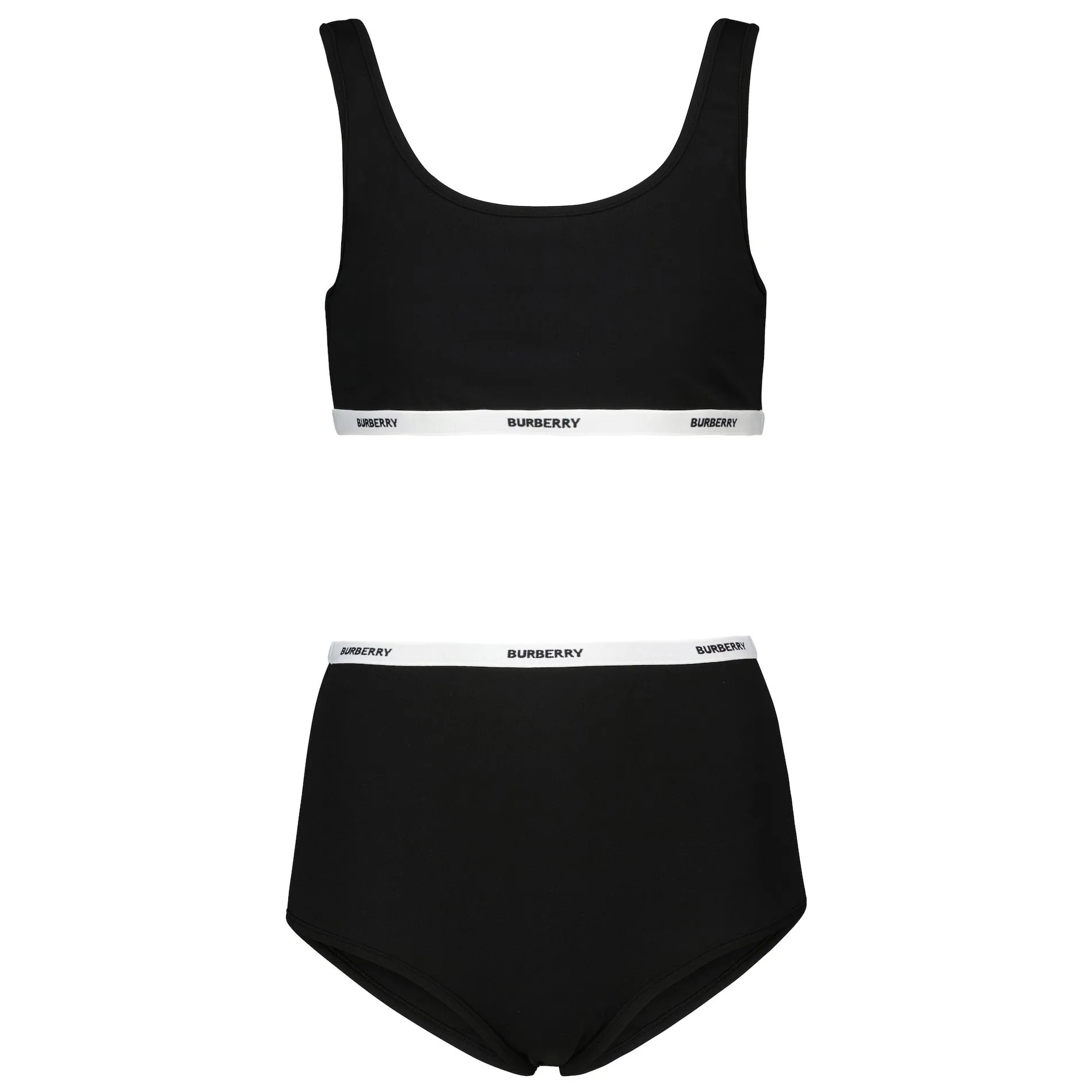 Womens Burberry Black Logo Bikini