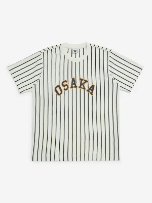 Y&F Kids Off-White Stripe Pattern Cotton-Blend T-Shirt